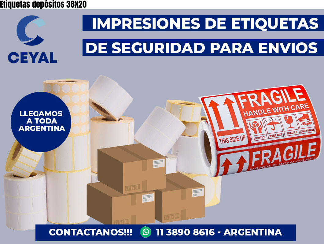Etiquetas depósitos 38X20