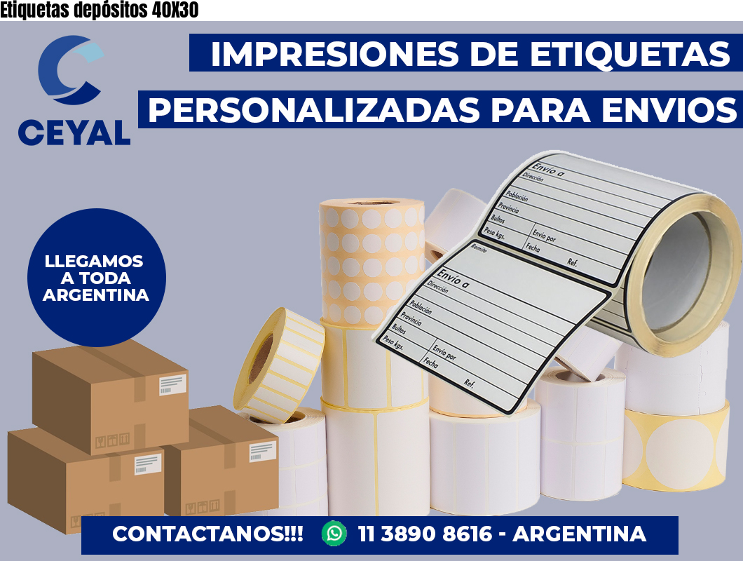 Etiquetas depósitos 40X30