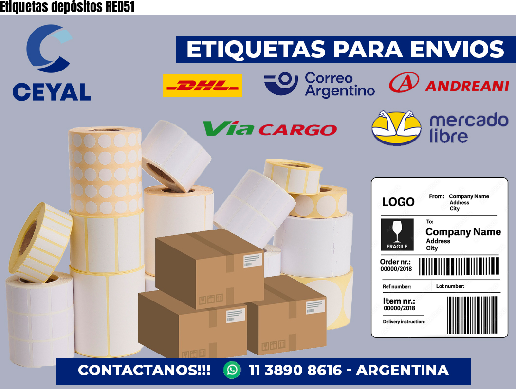 Etiquetas depósitos RED51