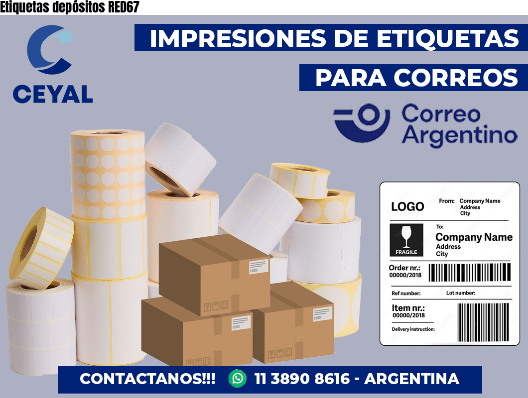 Etiquetas depósitos RED67