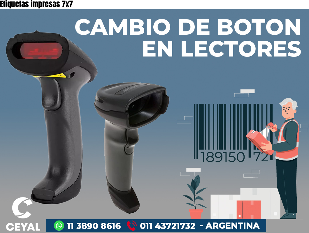 Etiquetas impresas 7x7