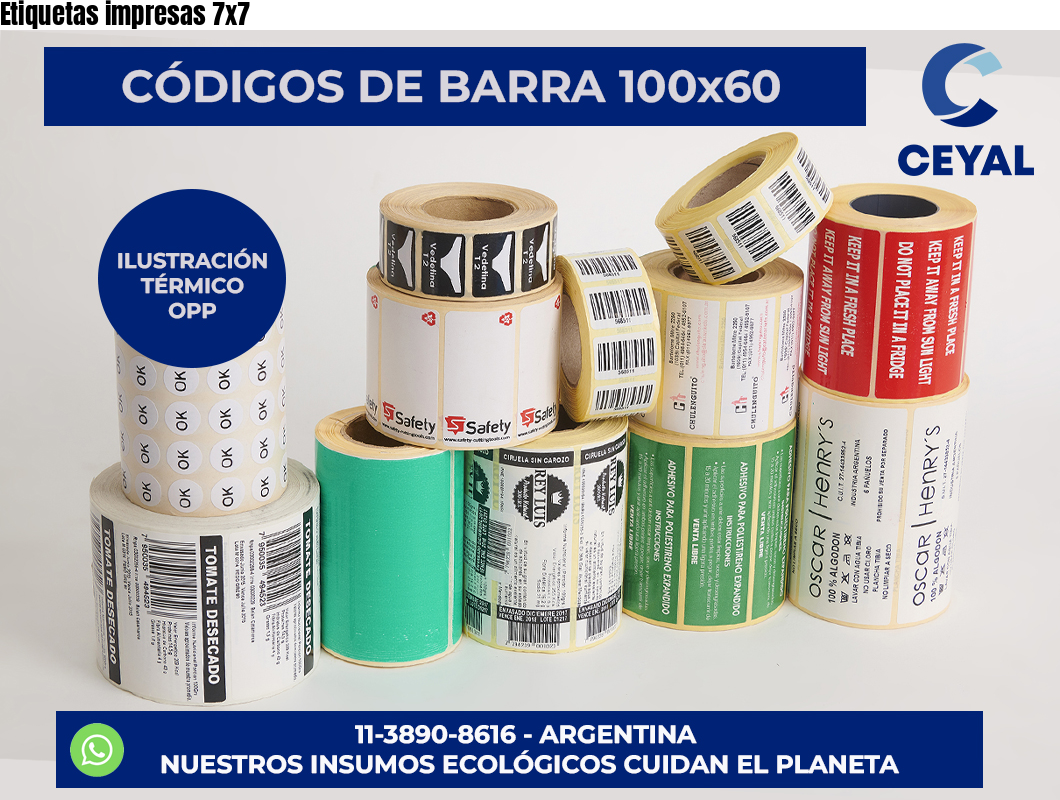 Etiquetas impresas 7×7