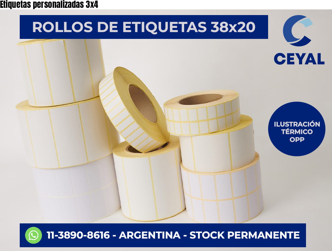 Etiquetas personalizadas 3×4