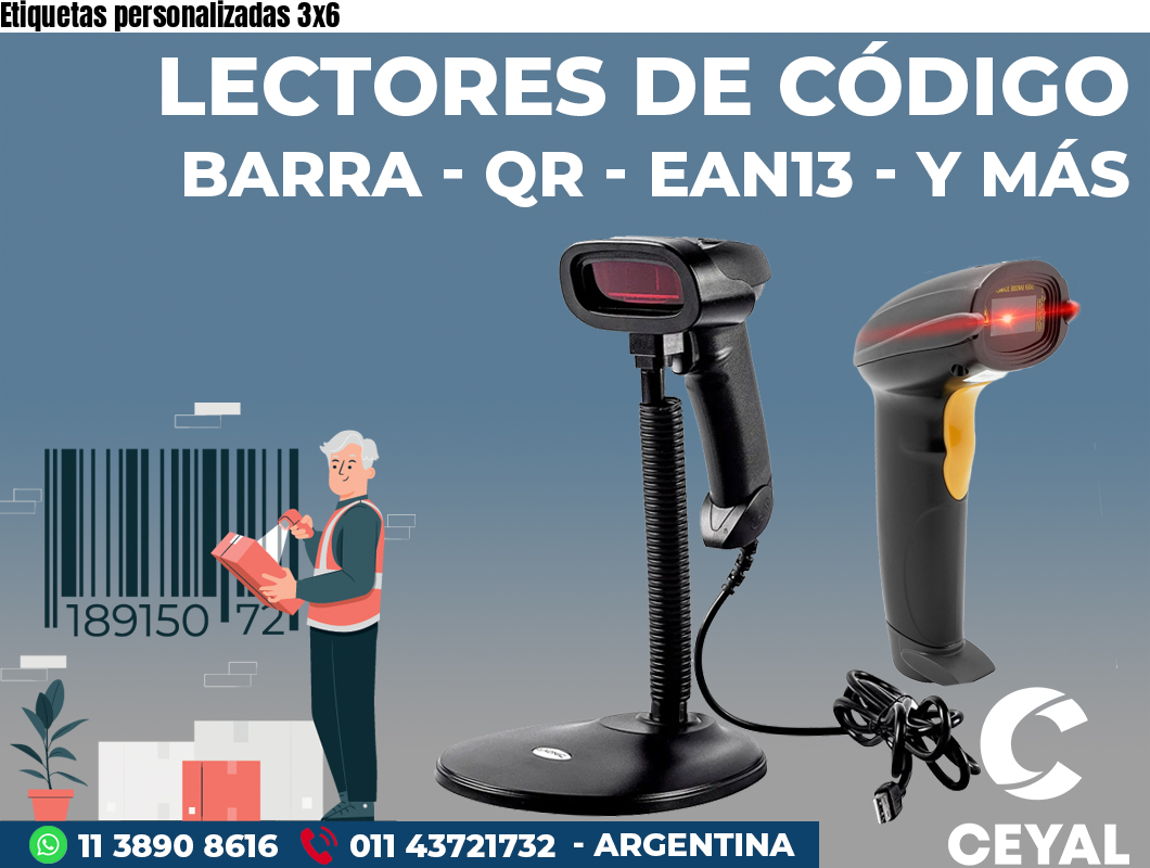 Etiquetas personalizadas 3x6