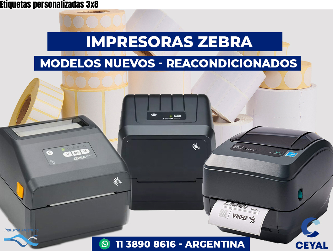 Etiquetas personalizadas 3x8 