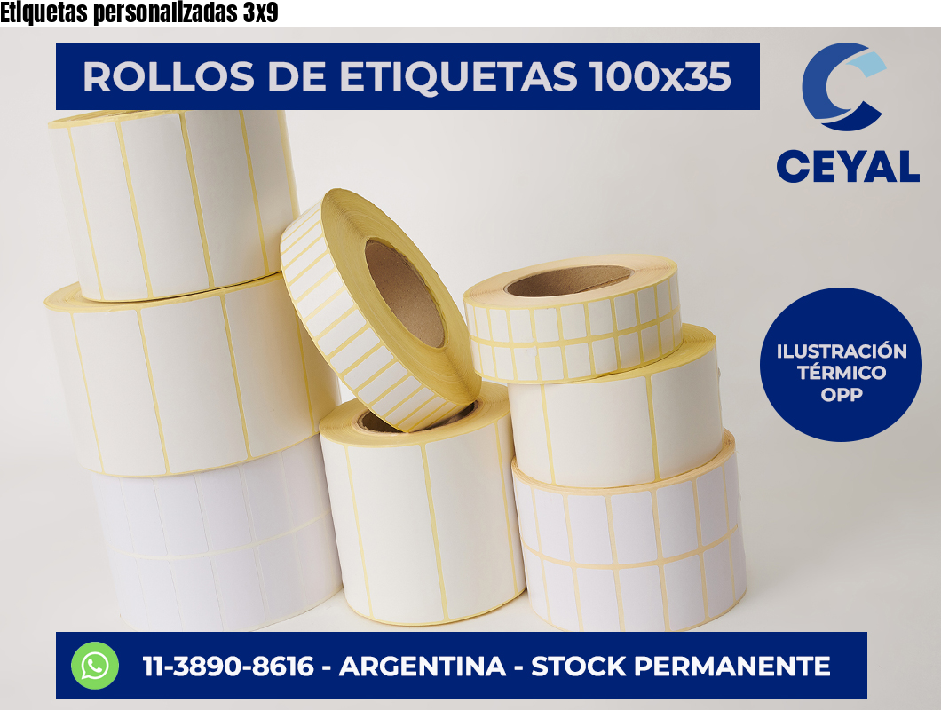 Etiquetas personalizadas 3×9