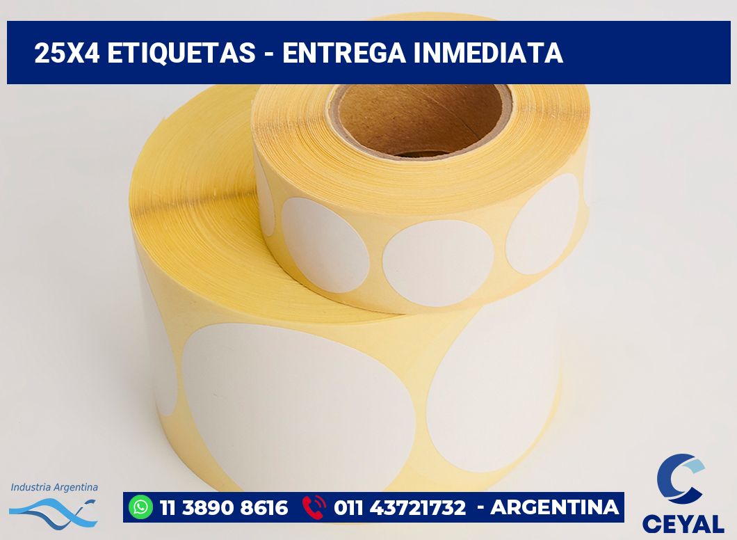 25×4 Etiquetas