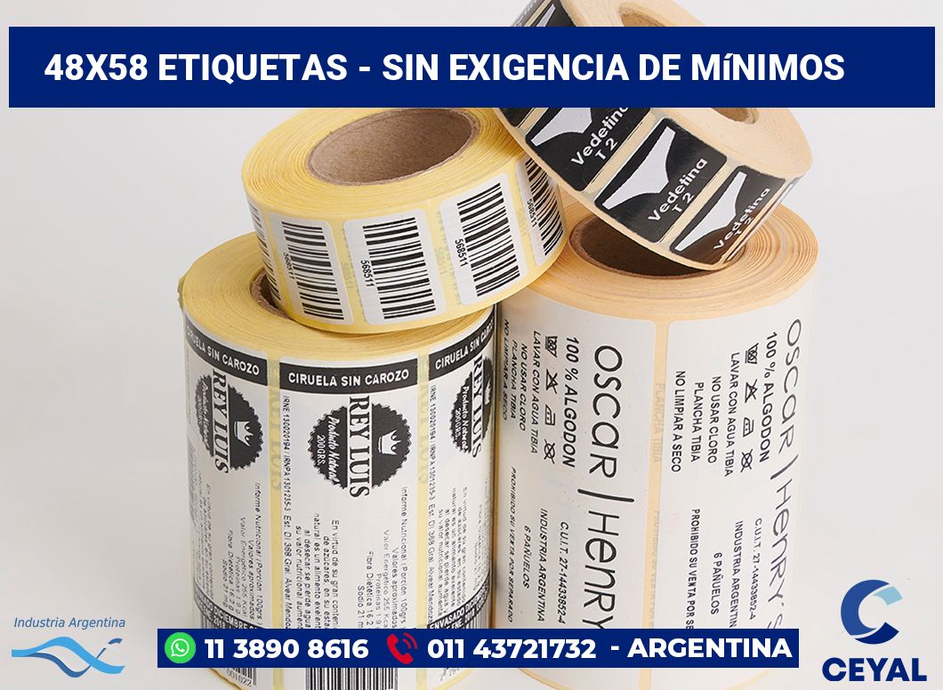 48×58 Etiquetas