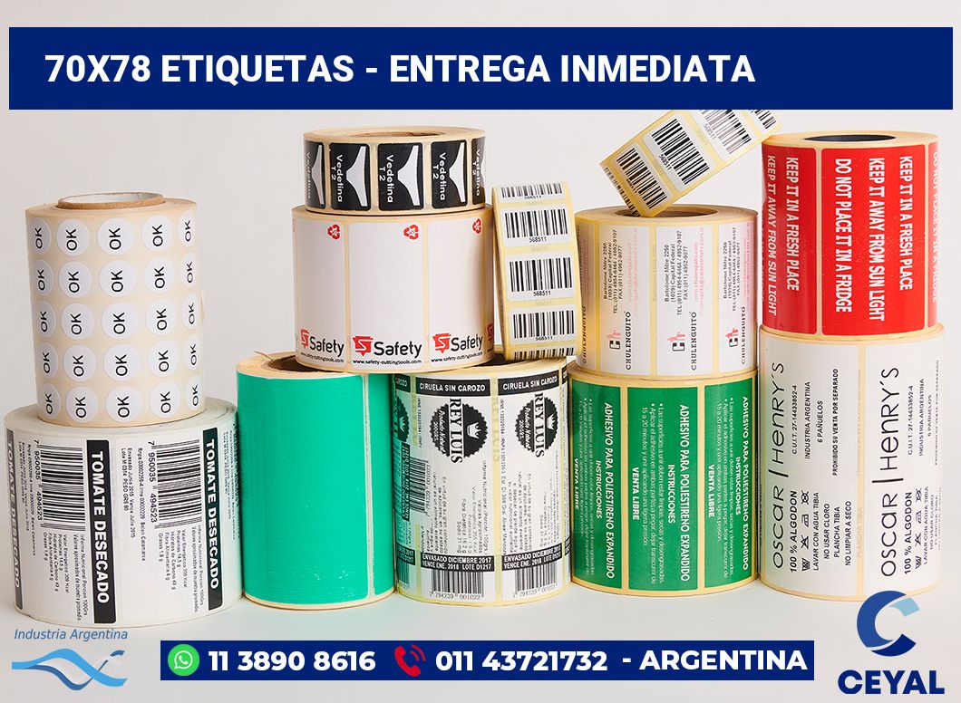 70×78 Etiquetas