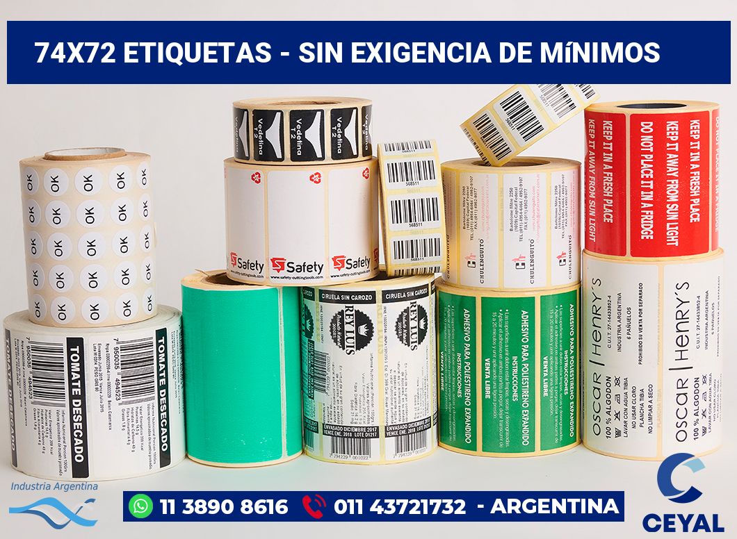74×72 Etiquetas