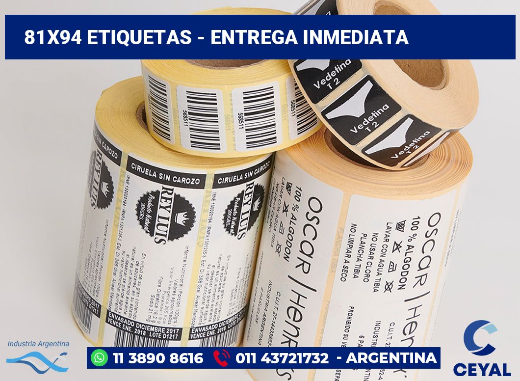 81x94 Etiquetas