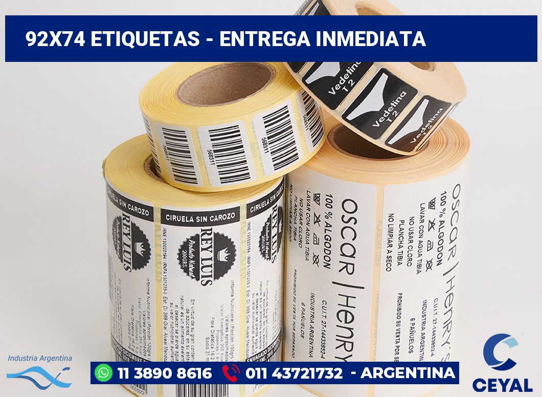 92x74 Etiquetas