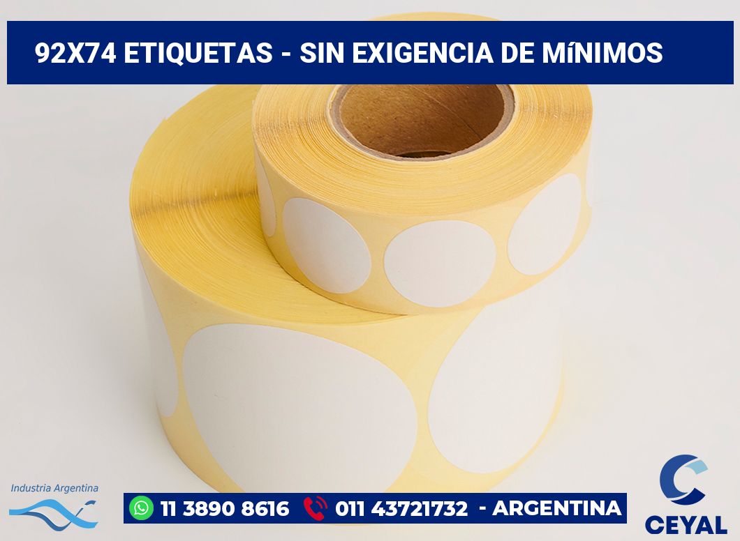 92×74 Etiquetas
