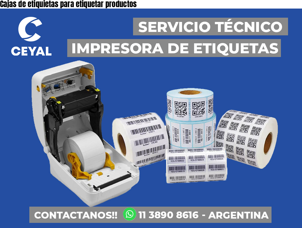 Cajas de etiquietas para etiquetar productos