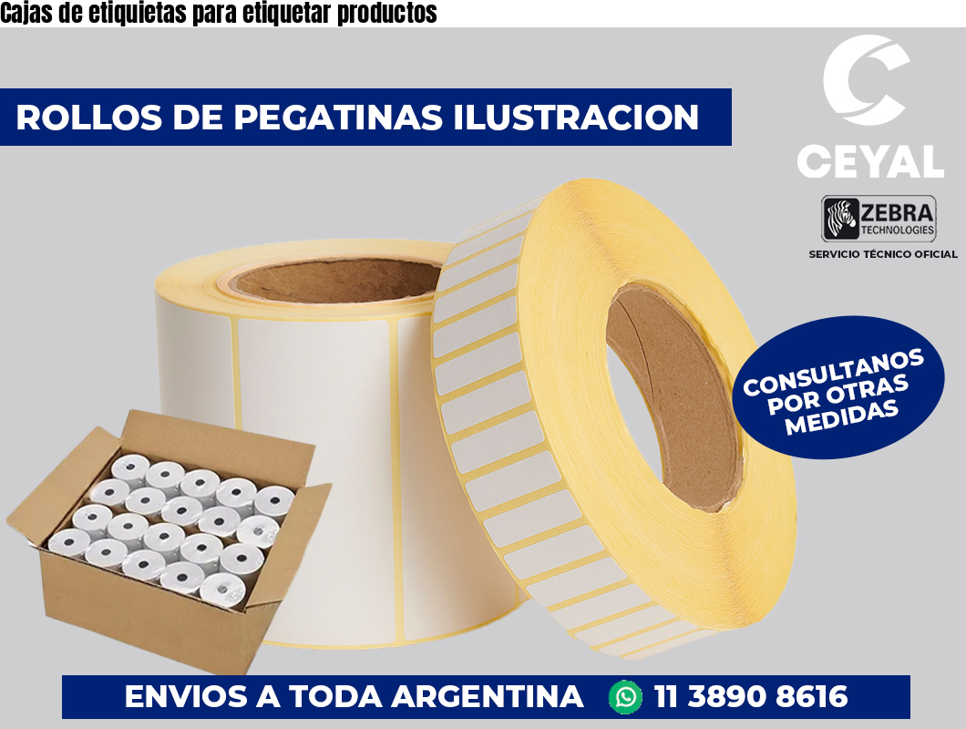 Cajas de etiquietas para etiquetar productos