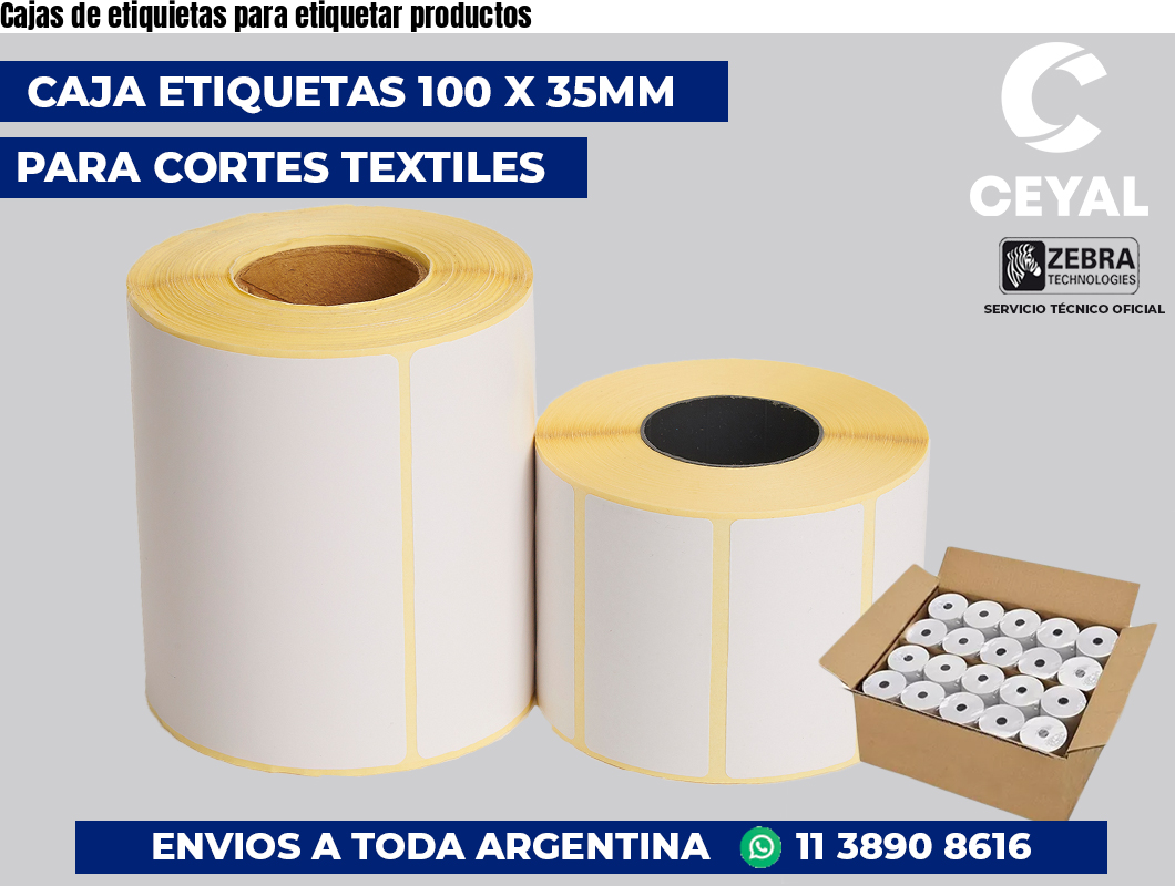 Cajas de etiquietas para etiquetar productos