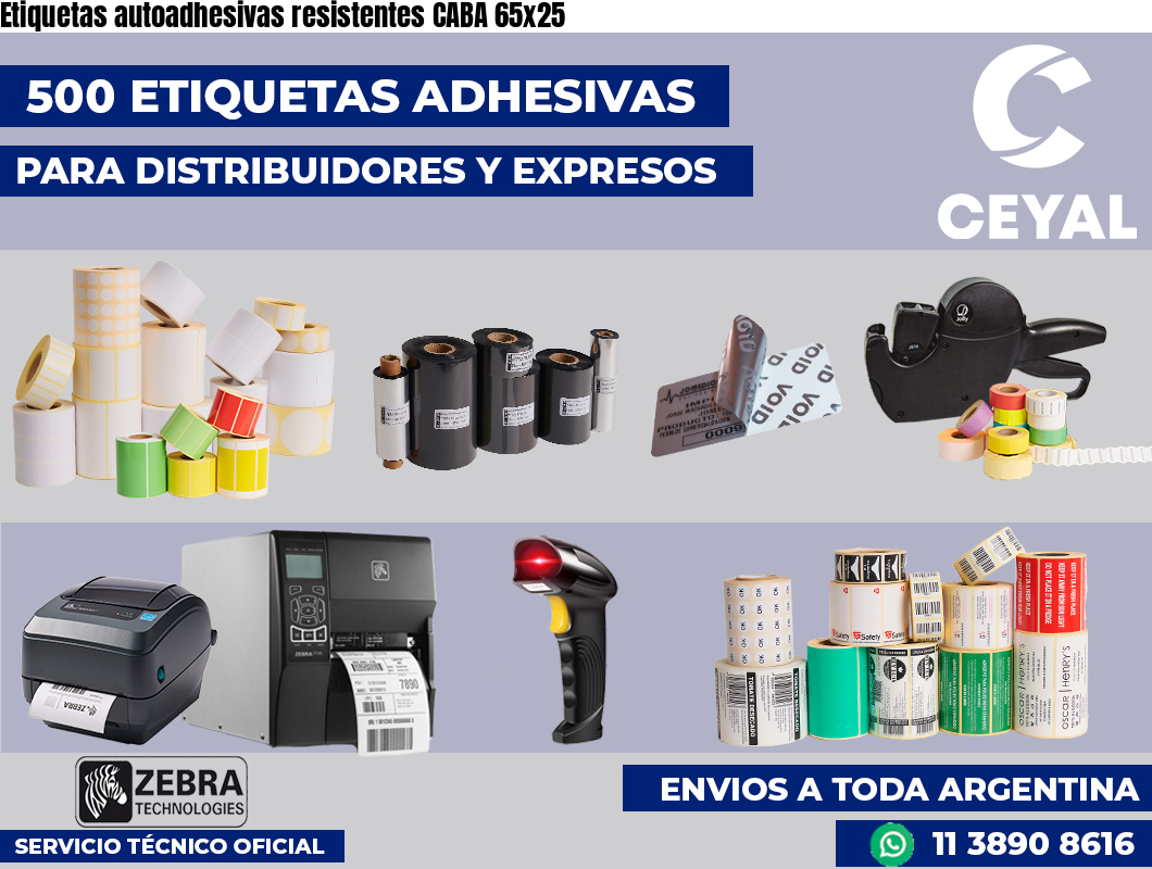 Etiquetas autoadhesivas resistentes CABA 65x25