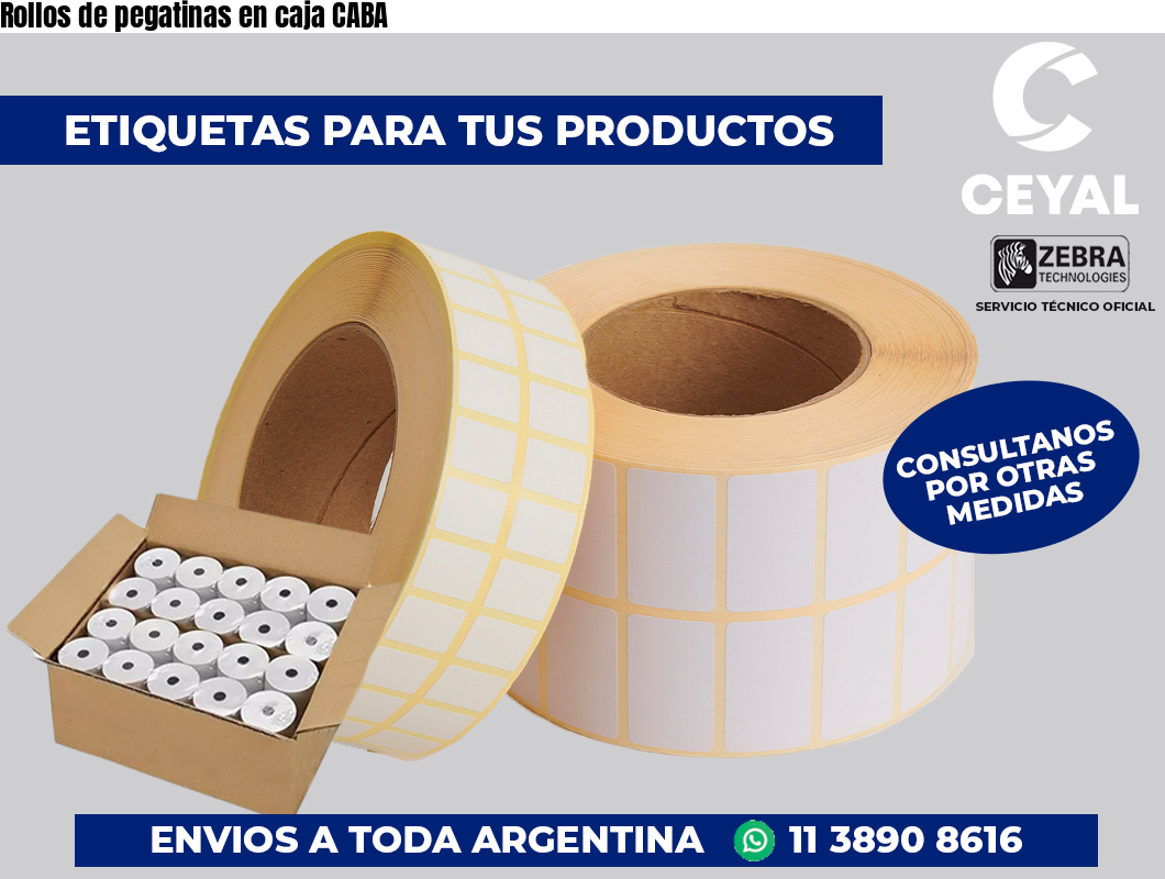 Rollos de pegatinas en caja CABA