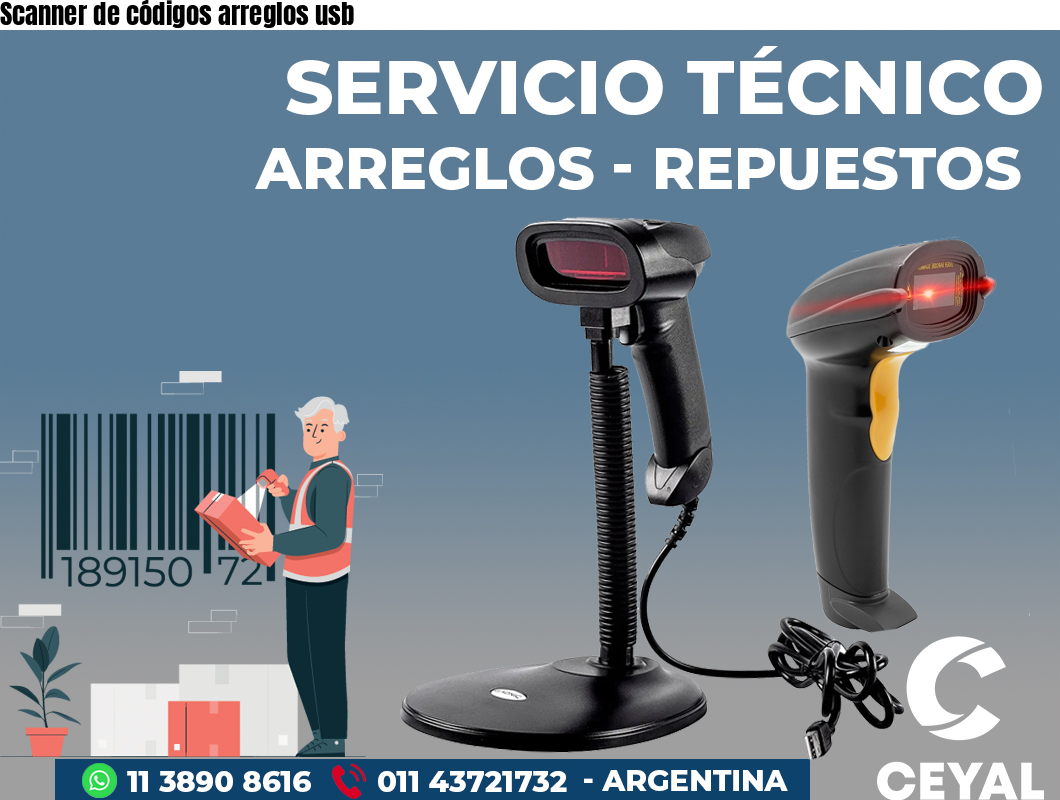 Scanner de códigos arreglos usb
