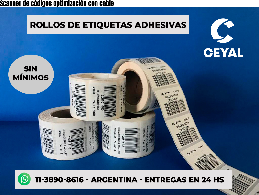 Scanner de códigos optimización con cable