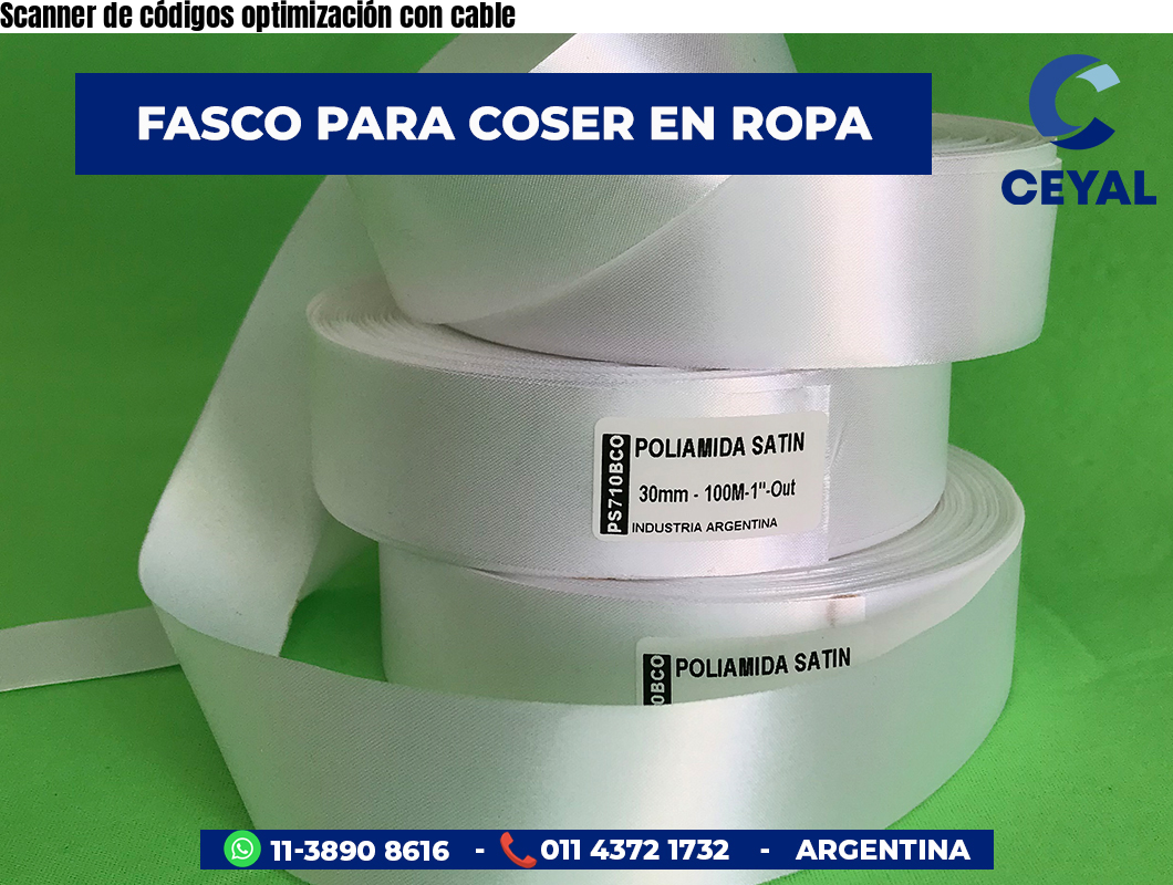 Scanner de códigos optimización con cable