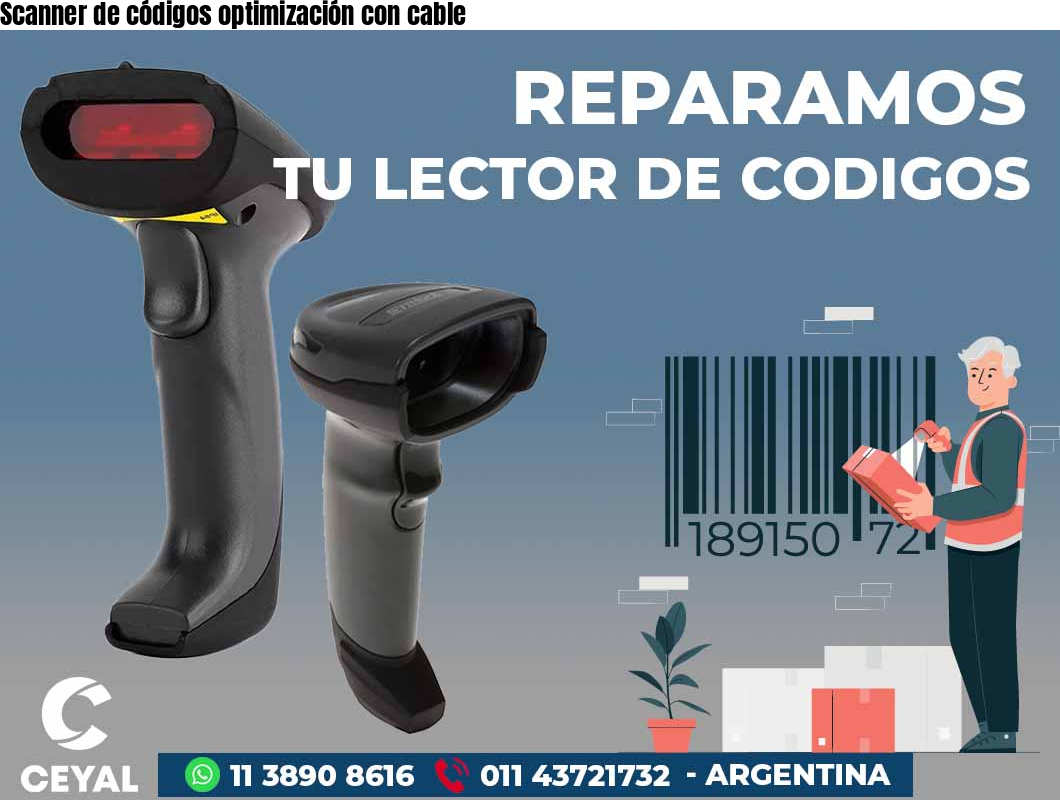 Scanner de códigos optimización con cable