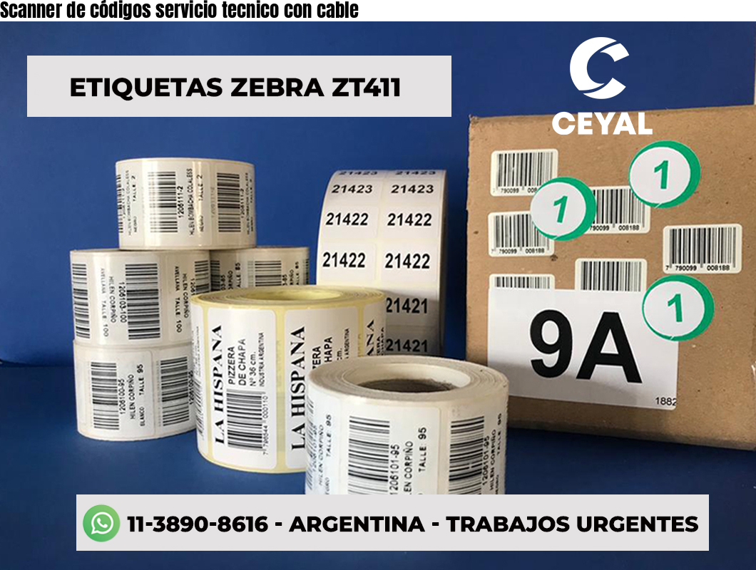 Scanner de códigos servicio tecnico con cable