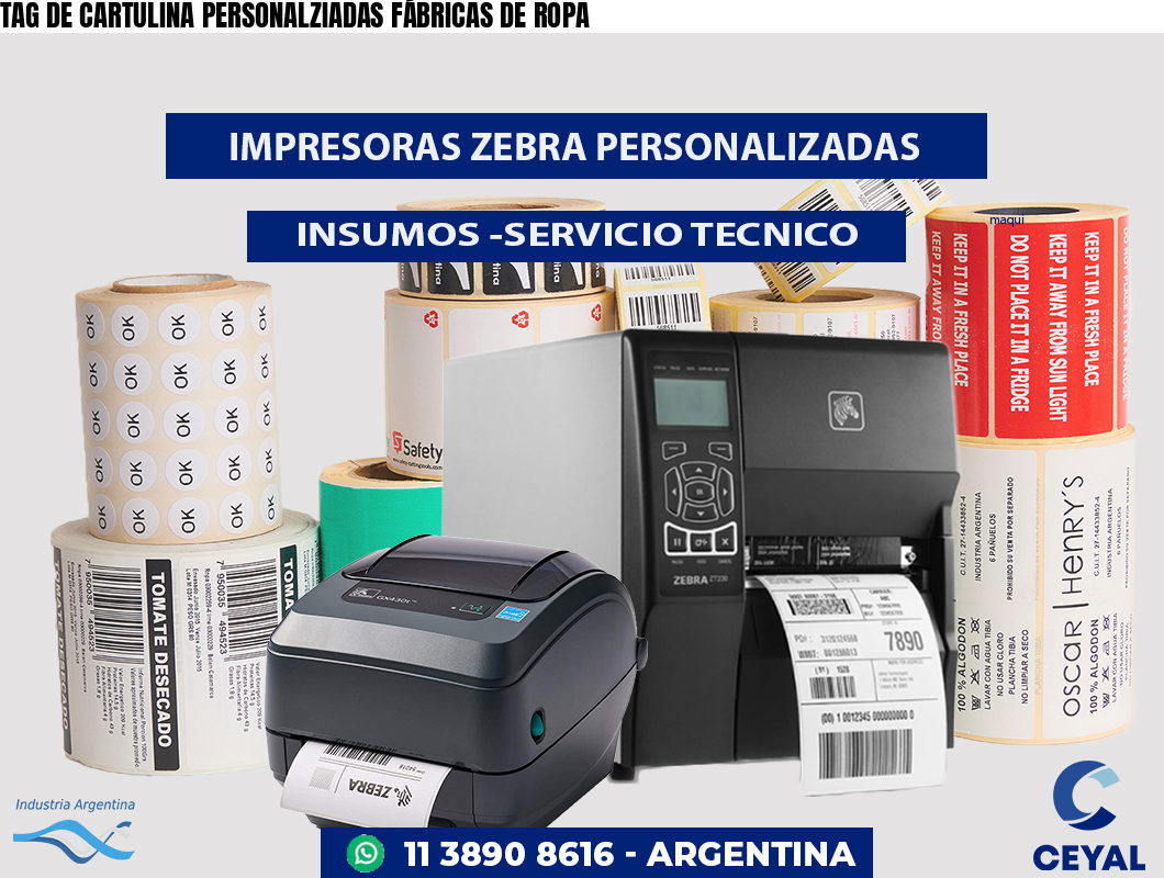 TAG DE CARTULINA PERSONALZIADAS FÁBRICAS DE ROPA