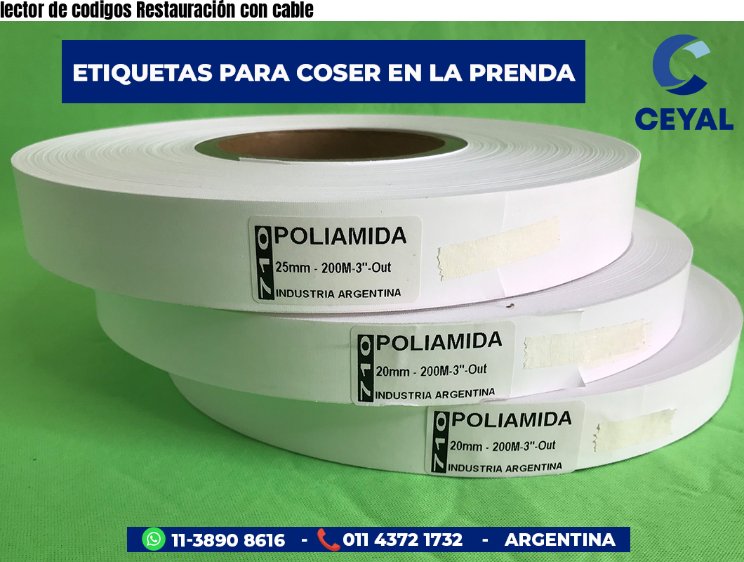 lector de codigos Restauración con cable