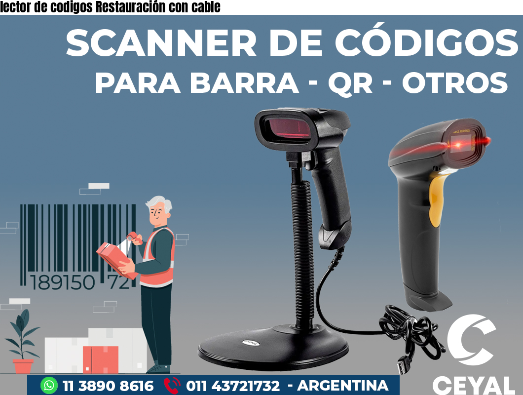lector de codigos Restauración con cable