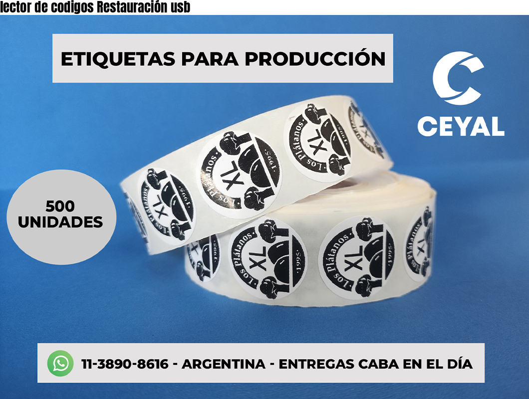 lector de codigos Restauración usb