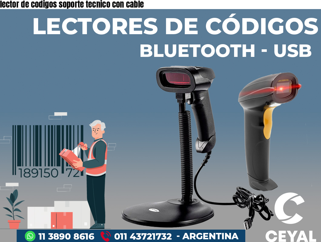 lector de codigos soporte tecnico con cable