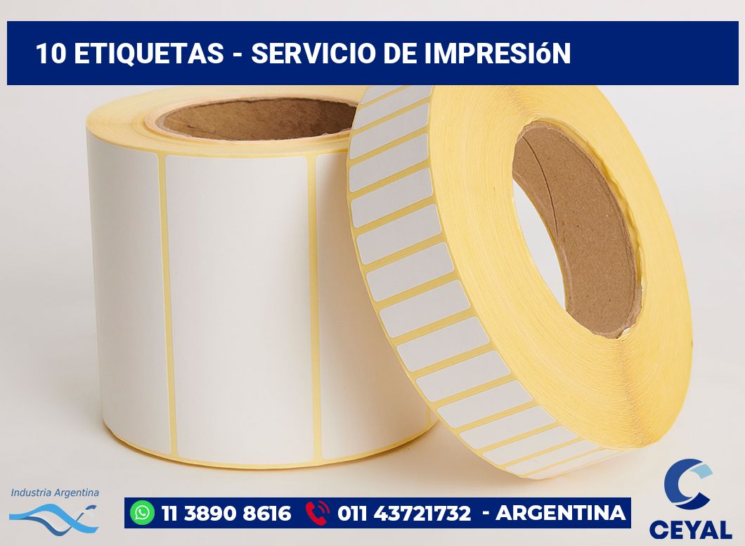 10 etiquetas - servicio de impresión