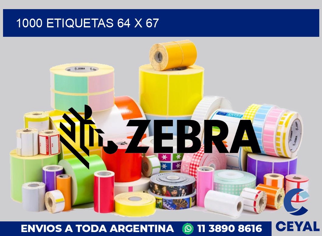 1000 etiquetas 64 x 67