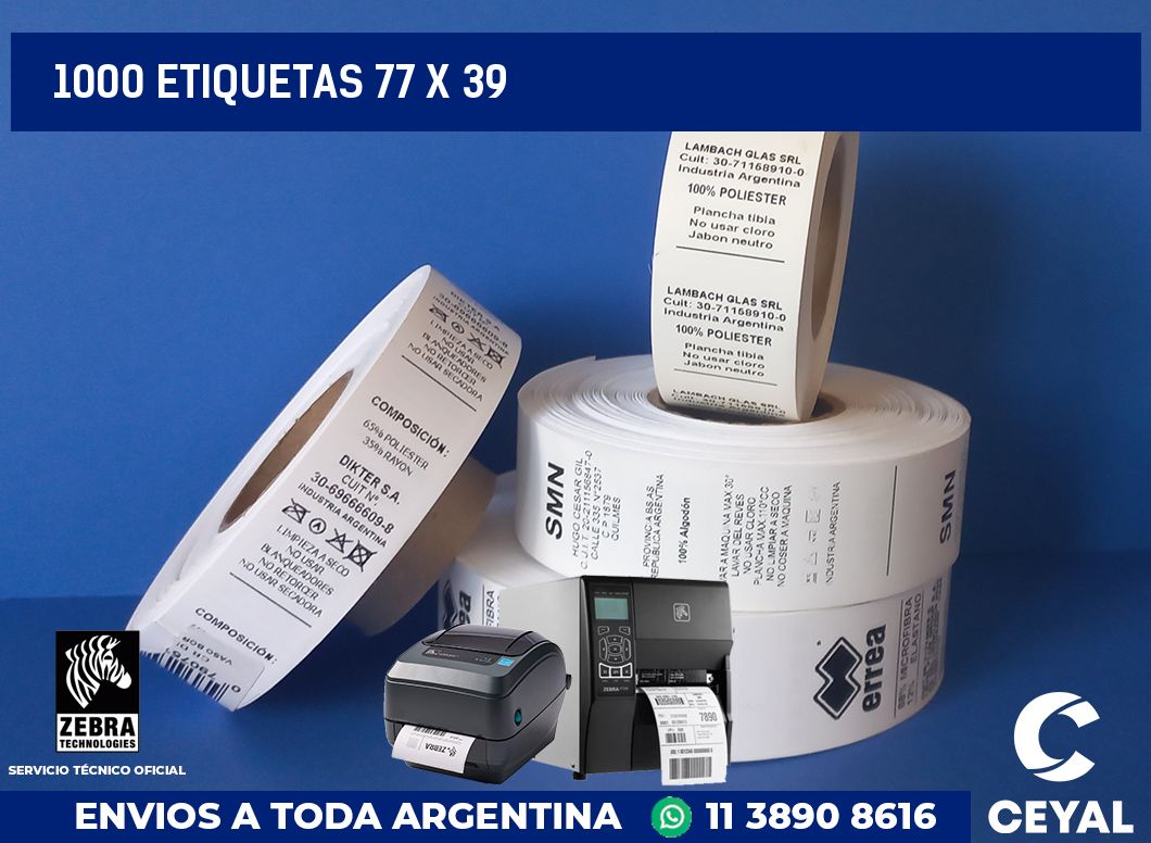 1000 etiquetas 77 x 39