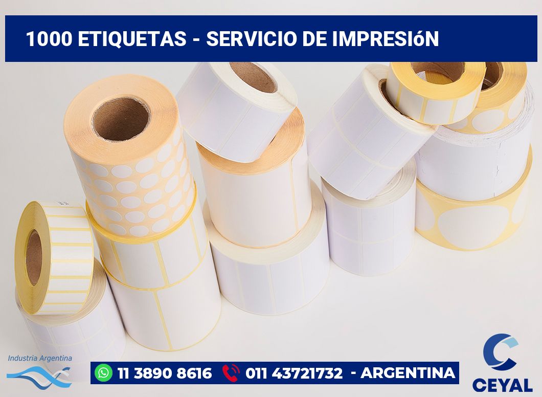 1000 etiquetas - servicio de impresión