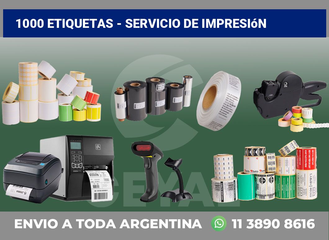 1000 etiquetas – servicio de impresión