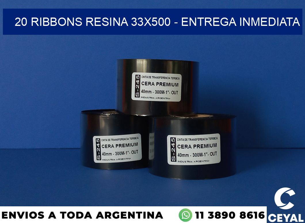 20 Ribbons resina 33×500 – Entrega inmediata