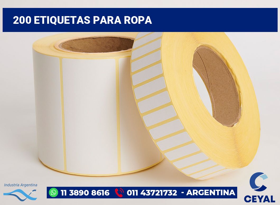 200 Etiquetas para ropa
