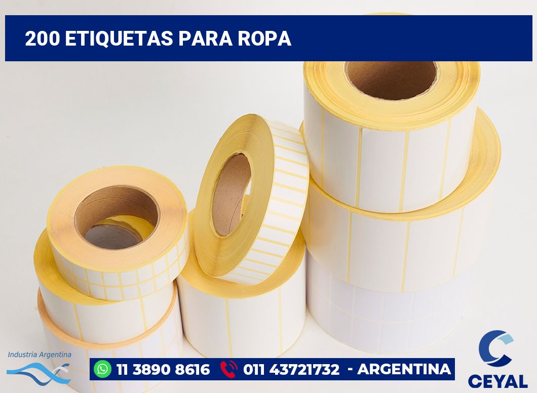 200 Etiquetas para ropa