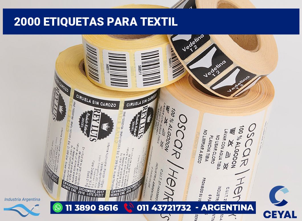 2000 Etiquetas para textil