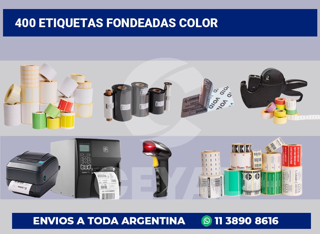 400 Etiquetas fondeadas color