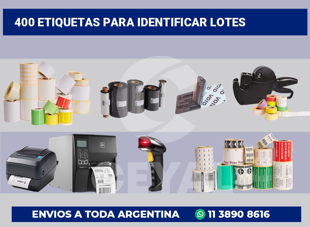 400 Etiquetas para identificar lotes