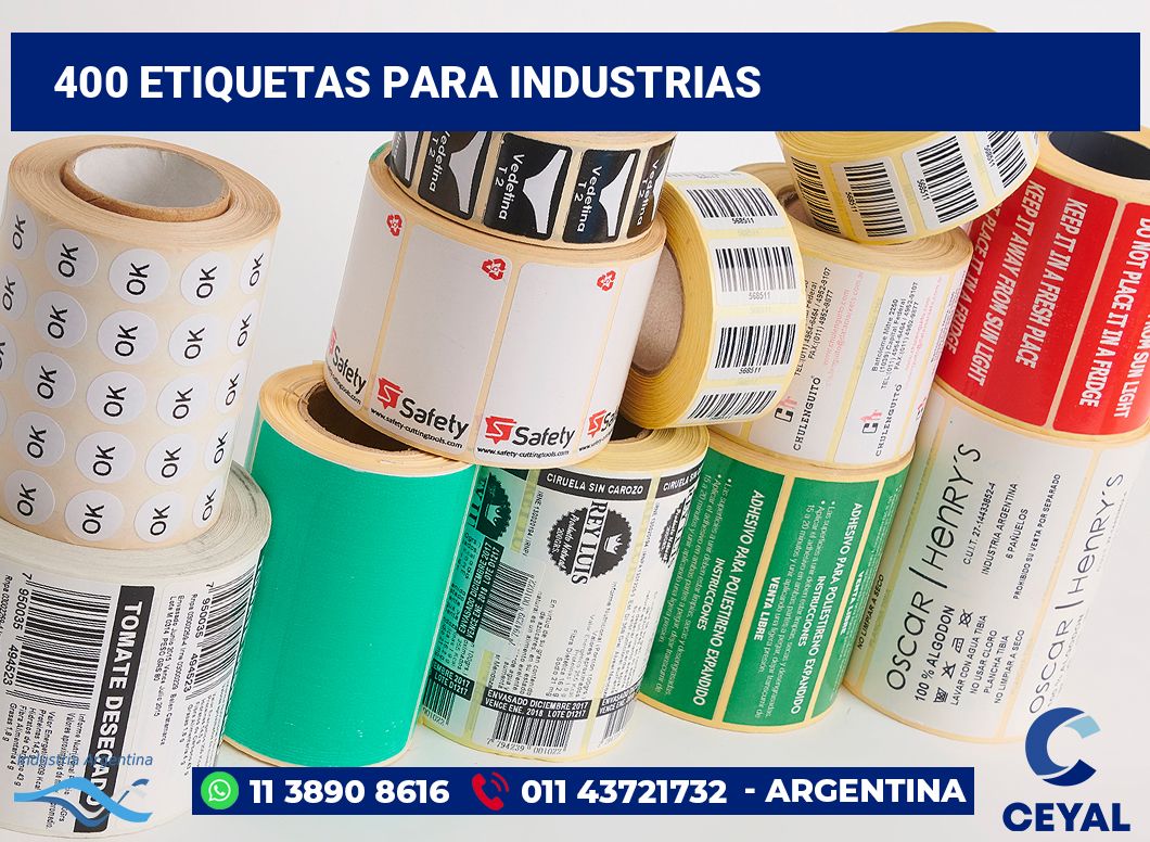 400 Etiquetas para industrias