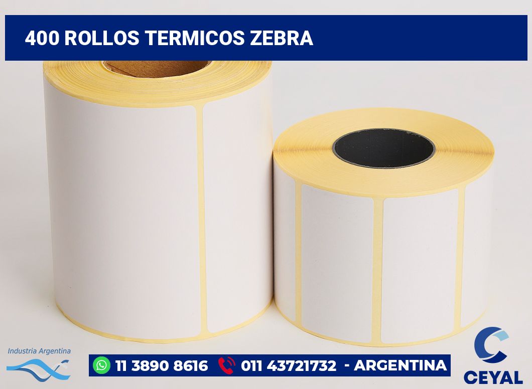 400 Rollos termicos zebra