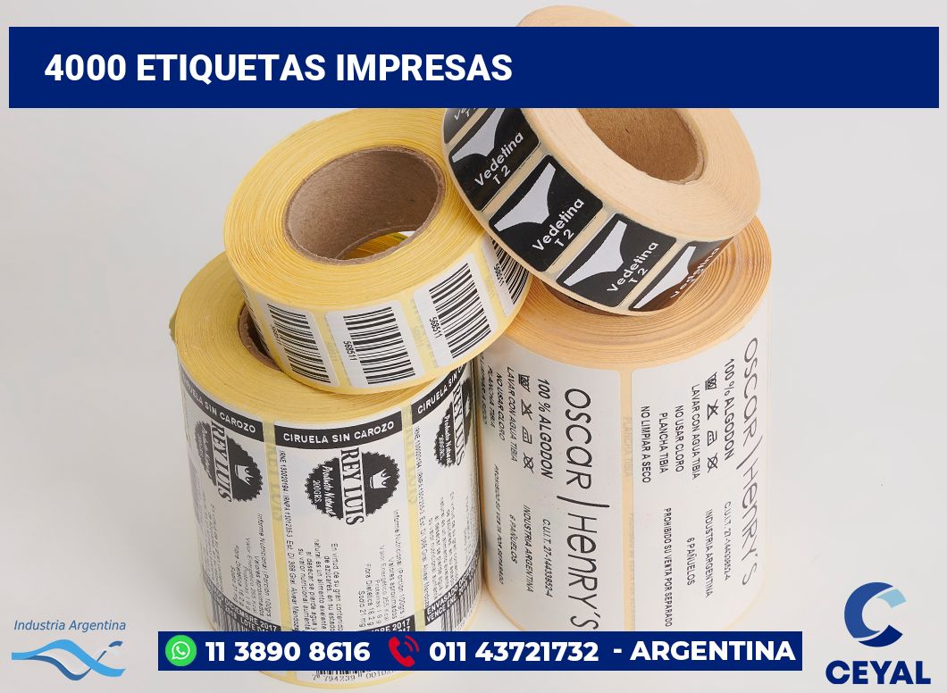 4000 Etiquetas impresas