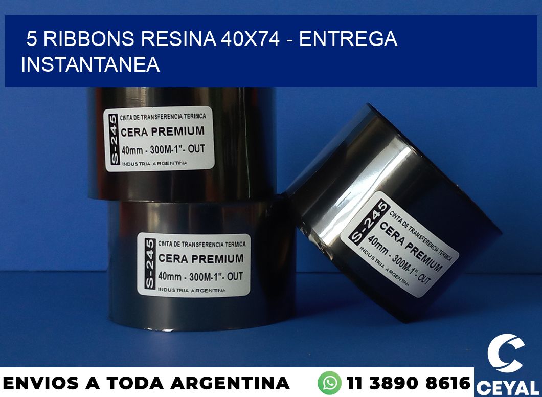 5 Ribbons resina 40×74 – entrega instantanea