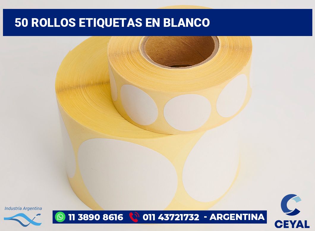 50 Rollos etiquetas en blanco