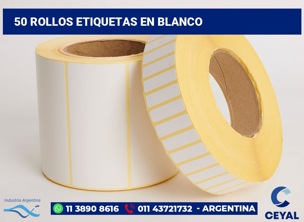 50 Rollos etiquetas en blanco