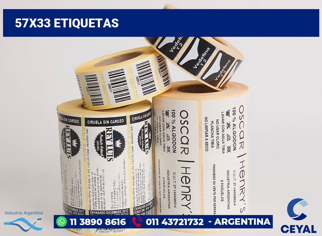 57x33 Etiquetas